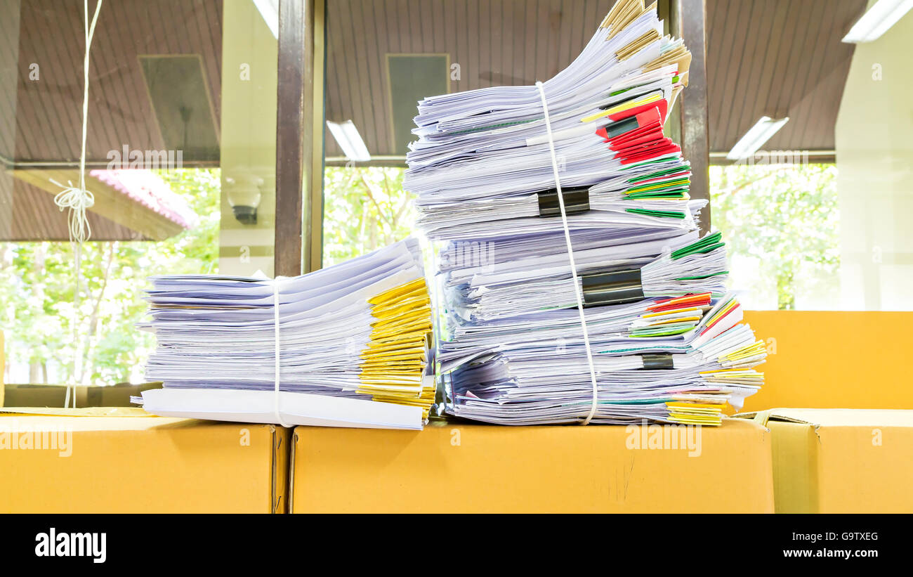a lot of stack document hard work Stock Photo - Alamy