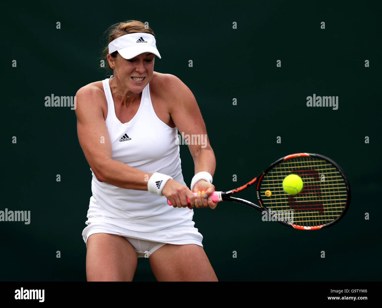 Anastasia Pavlyuchenkova in action against Yulia Putintseva on day Five of  the Wimbledon Championships at the All England Lawn Tennis and Croquet  Club, Wimbledon Stock Photo - Alamy