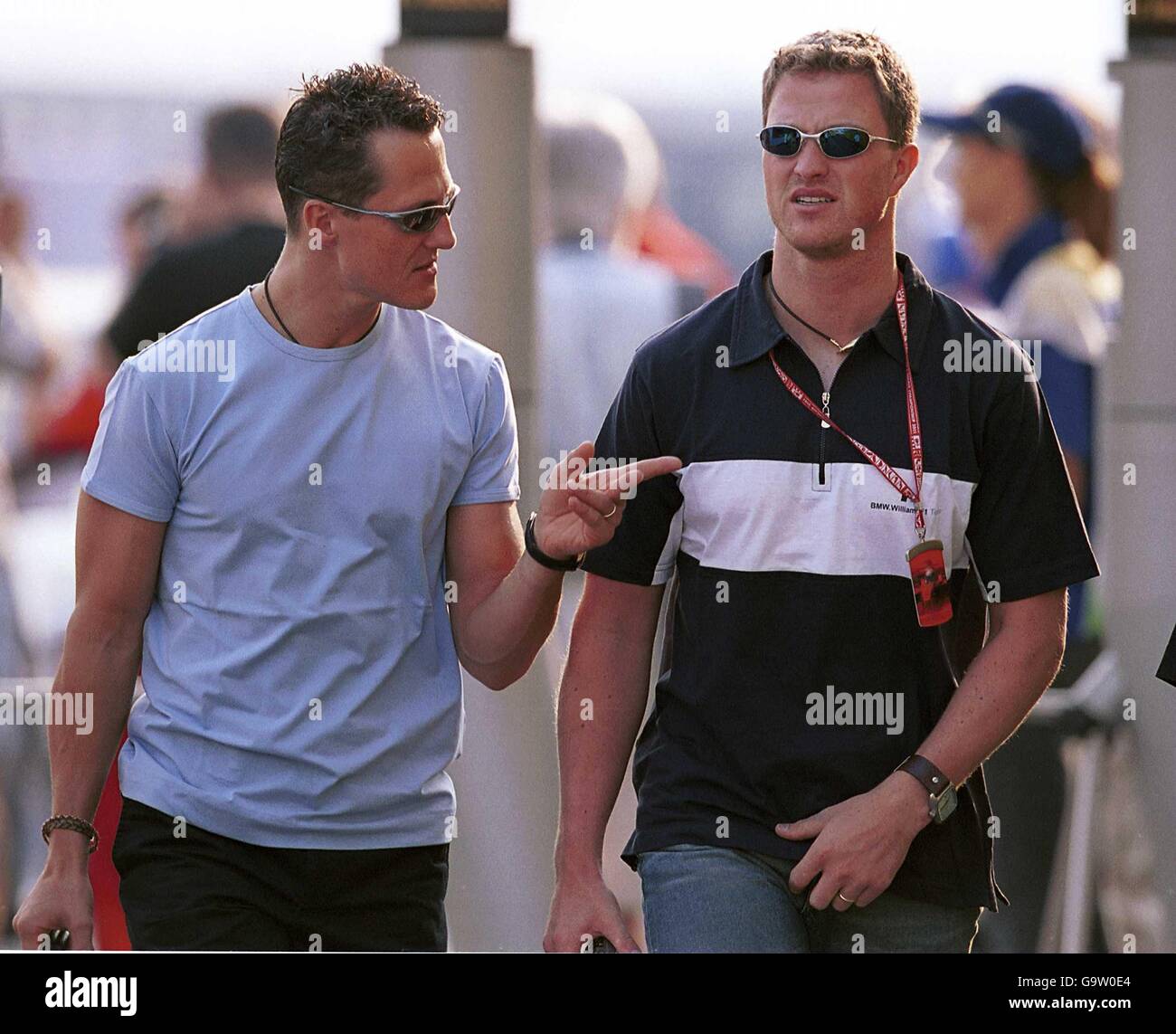 The Schumacher brothers Michael & Ralf together in the paddock during