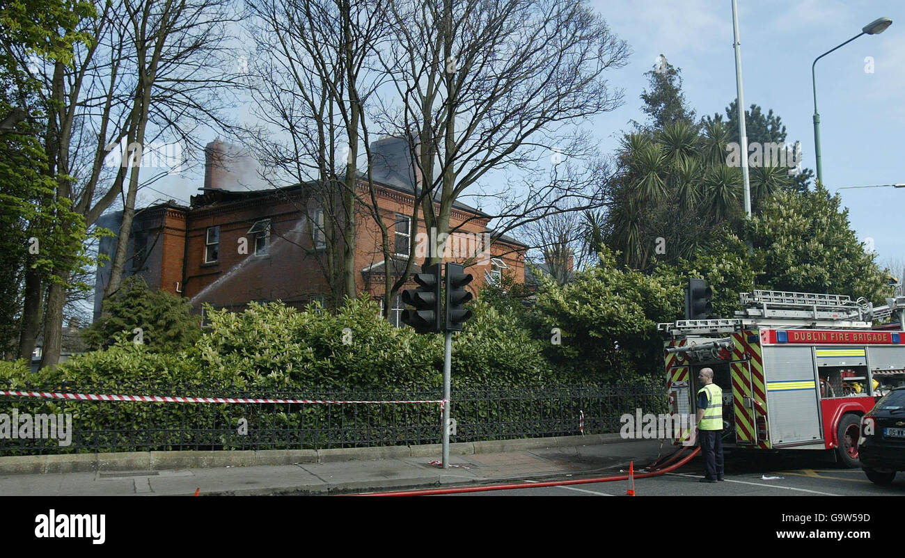 The Dublin Fire Brigade at the Irish headquarters of the Jesuit Order