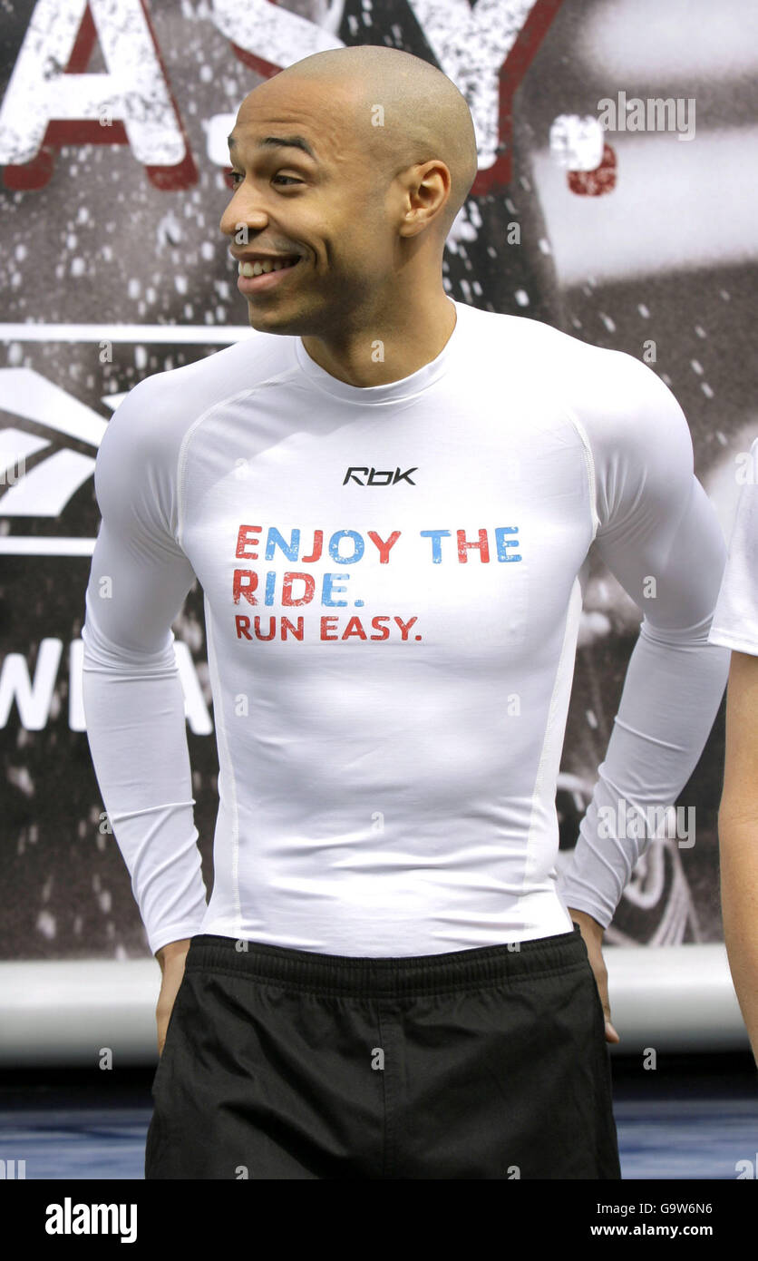 Thierry Henry during the launch of Reebok's new campaign 'Run Easy' - a new  way of thinking about running to encourage everybody to get running,  regardless of age and ability - at
