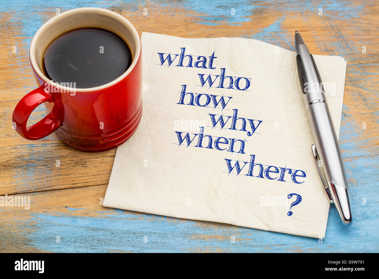 What who where how when why hi-res stock photography and images - Alamy