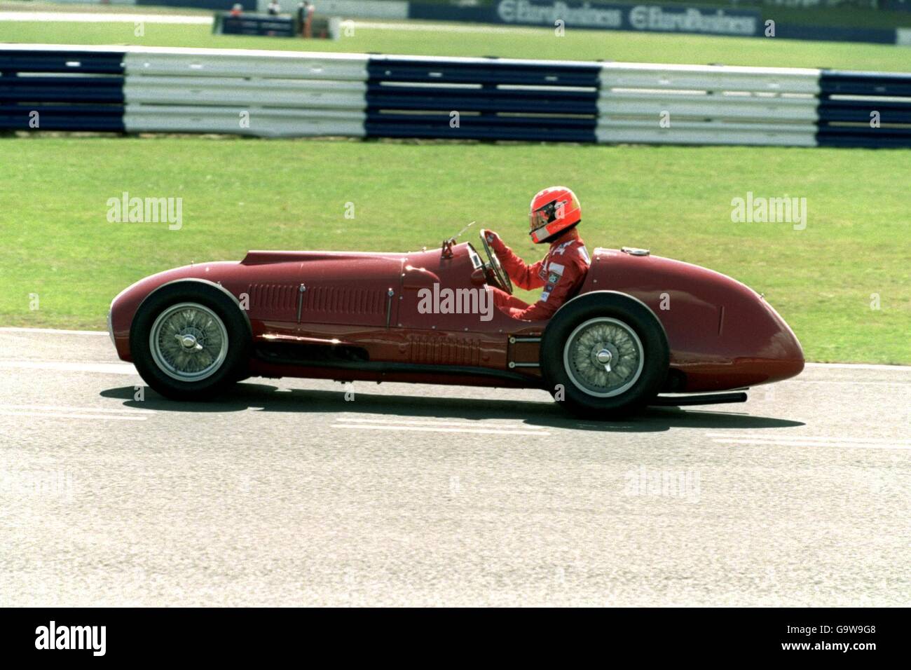 Michael Schumacher drives the Ferrari 375 that won the 1951 British