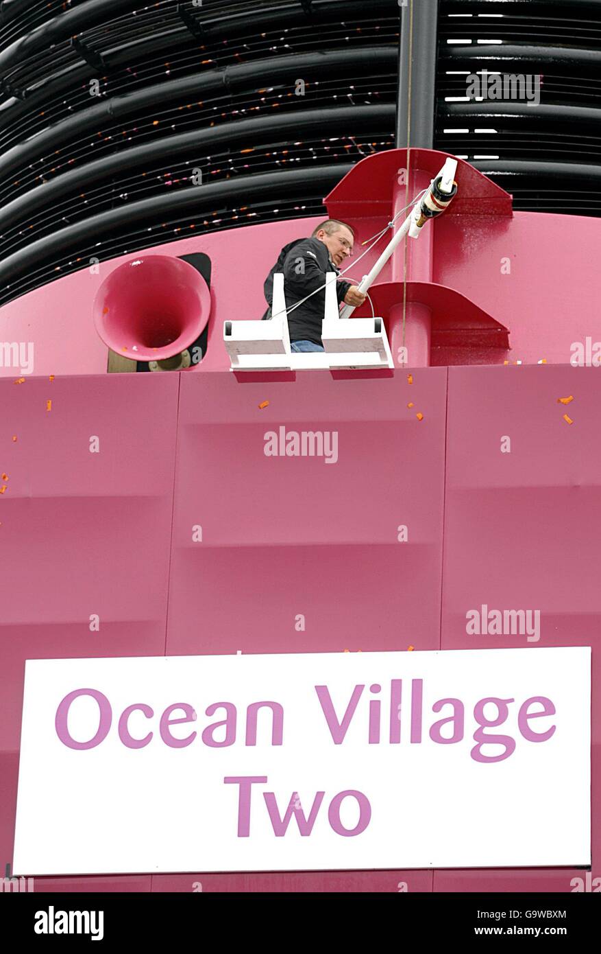 Ocean Village Two Jodie and Jemma Kidd named as Godmothers Stock