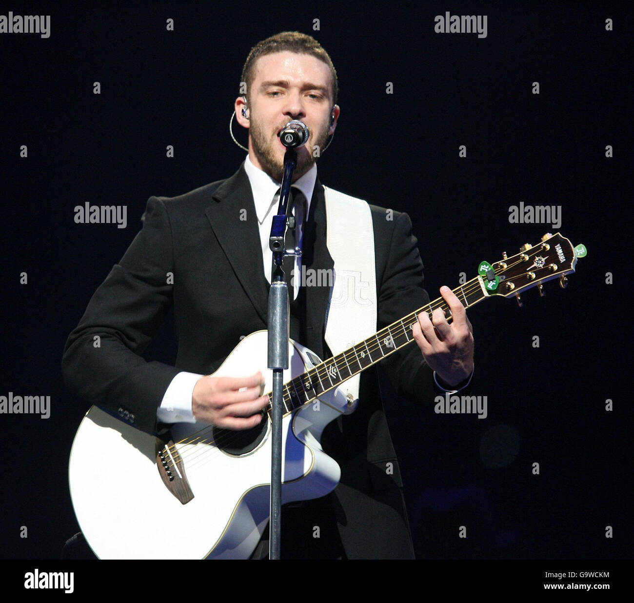 Justin Timberlake performs in concert at the Odyssey Arena in Belfast on the opening night of his UK tour. Stock Photo