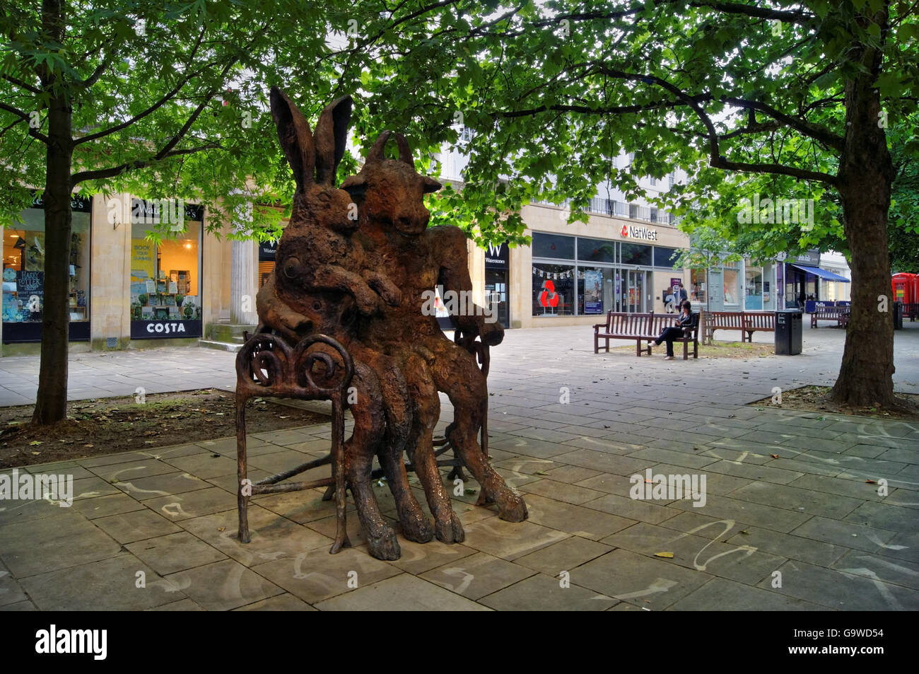 UK,Gloucestershire,Cheltenham,The Hare and the Minotaur Sculpture Stock Photo