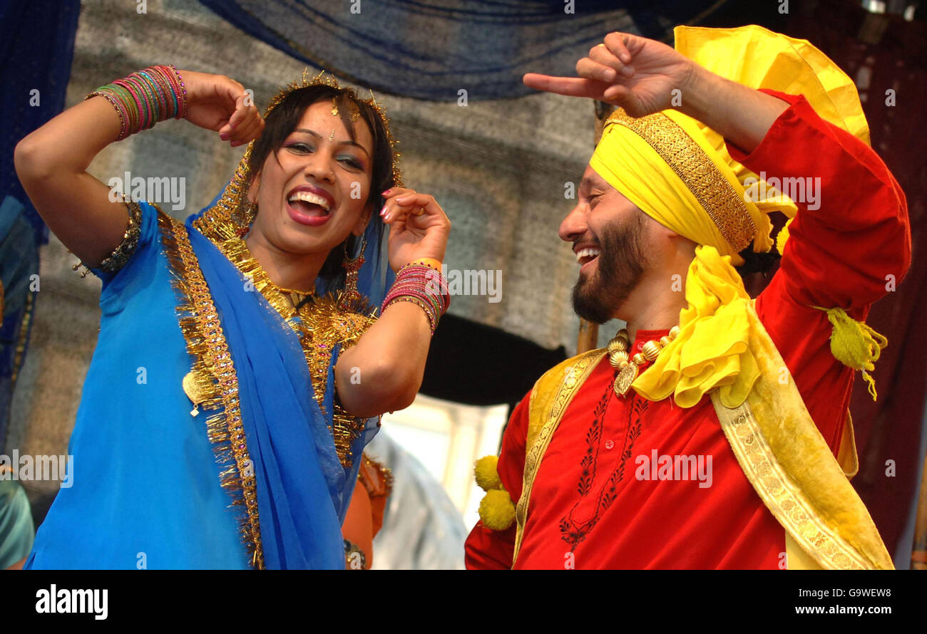 Dancers in londons trafalgar square fifth annual vaisakhi celebrations