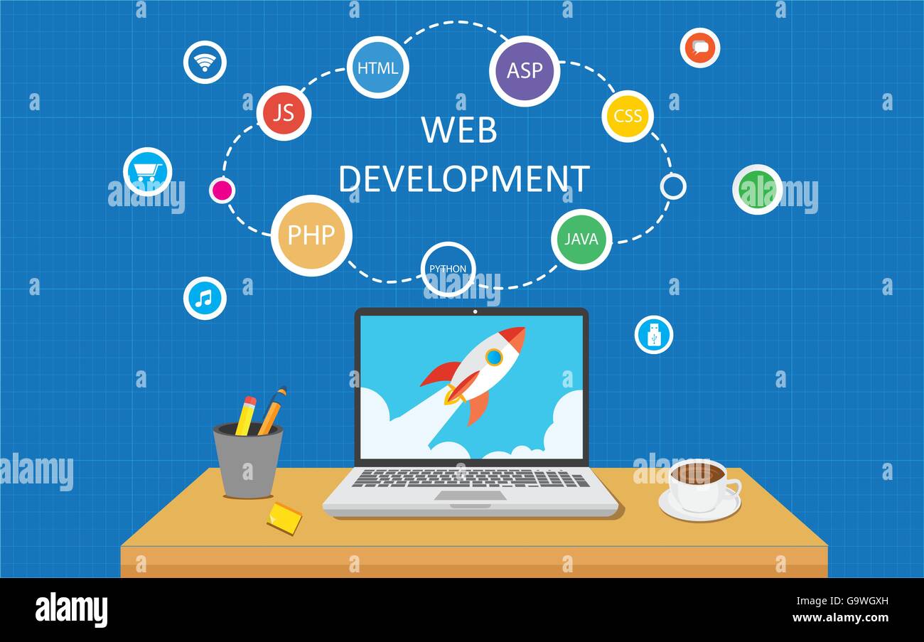 Web development programming infographic vector illustration concept ...