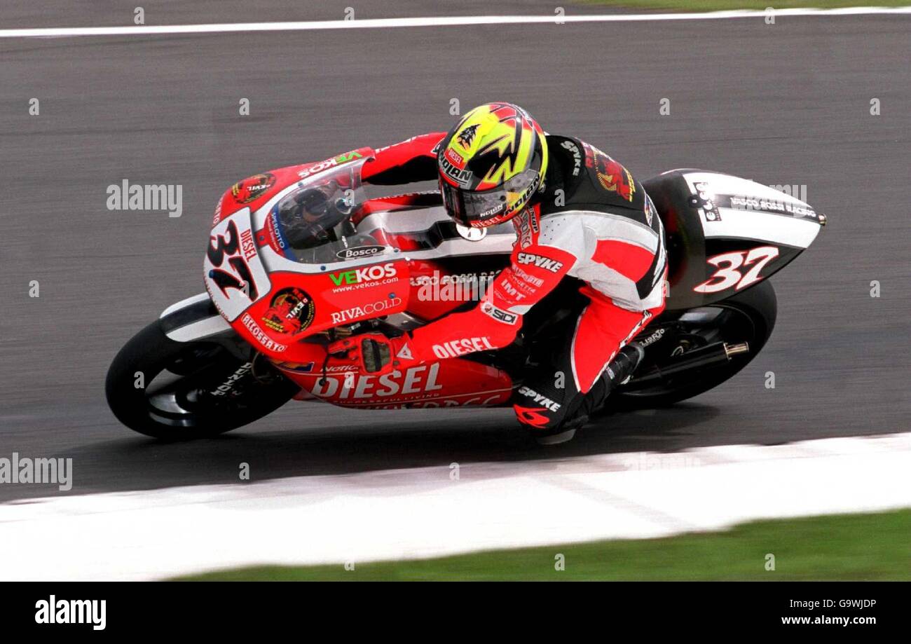 Motorcycling - 250cc World Championship - British Grand Prix - Donington  Park. Luca Boscoscuro, Diesel Vasco Rossi Racing Stock Photo - Alamy