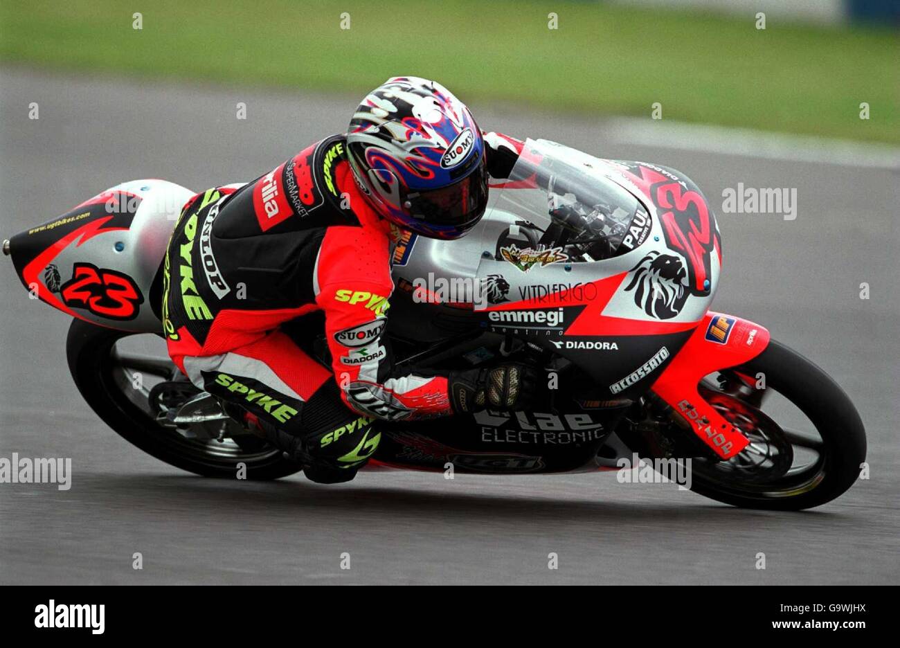 Motorcycling - 125cc World Championship - British Grand Prix - Donington Park. Gino Borsoi, LAE-UGT 3000 Stock Photo