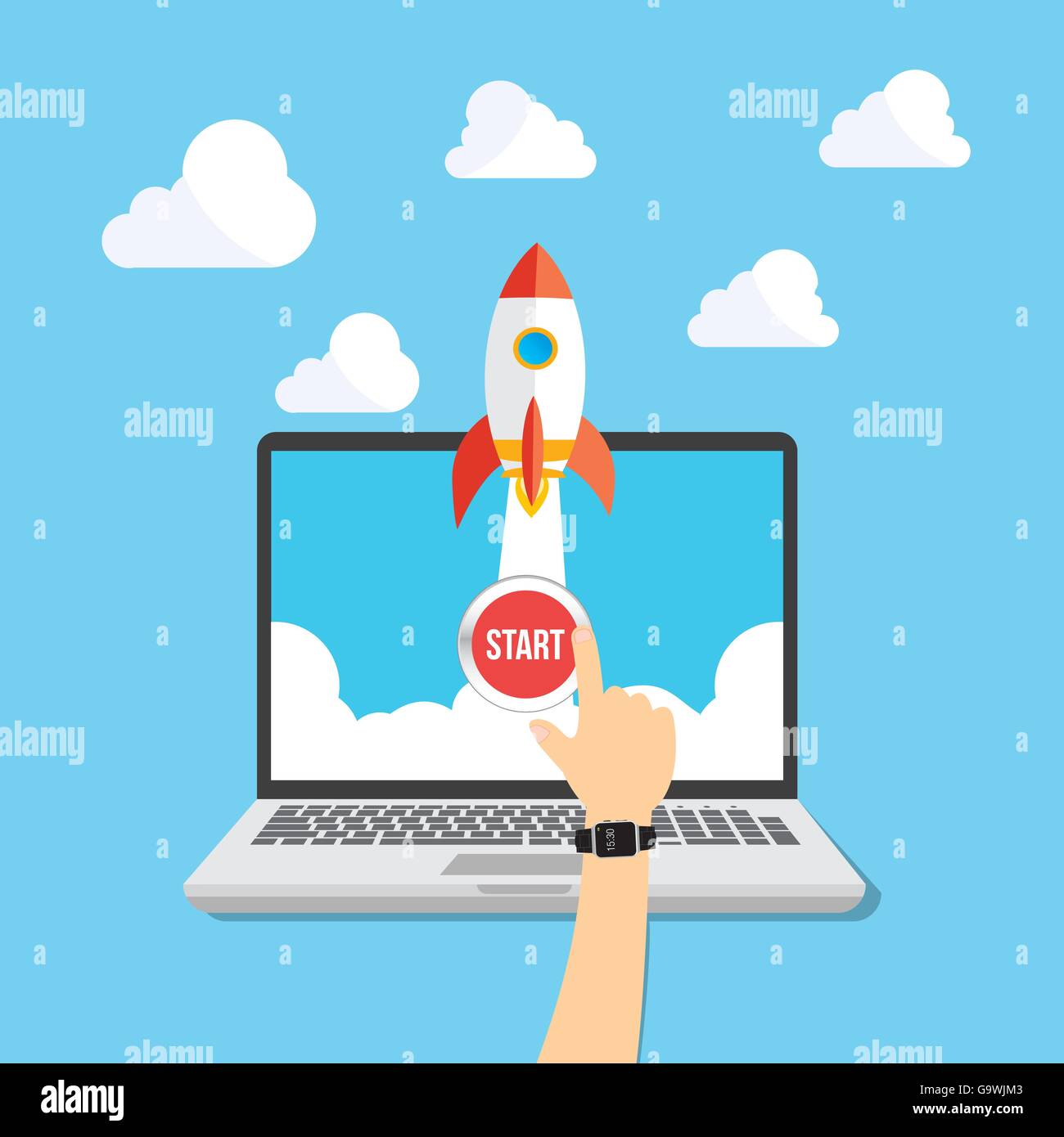start up launch concept illustration Stock Vector Image & Art - Alamy
