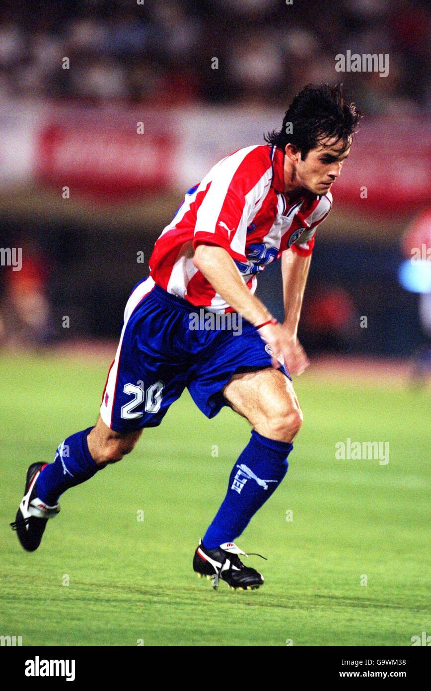 Soccer - Kirin Cup 2001 - Paraguay v Yugoslavia. Diego Gavilan, Paraguay Stock Photo