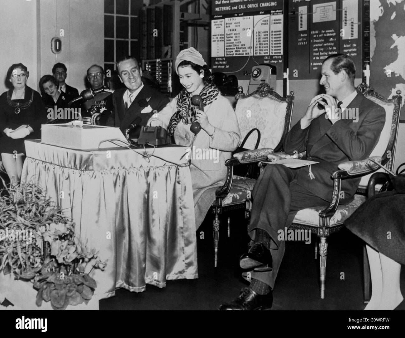 Royalty Queen Elizabeth II Bristol Telephone Exchange Stock Photo