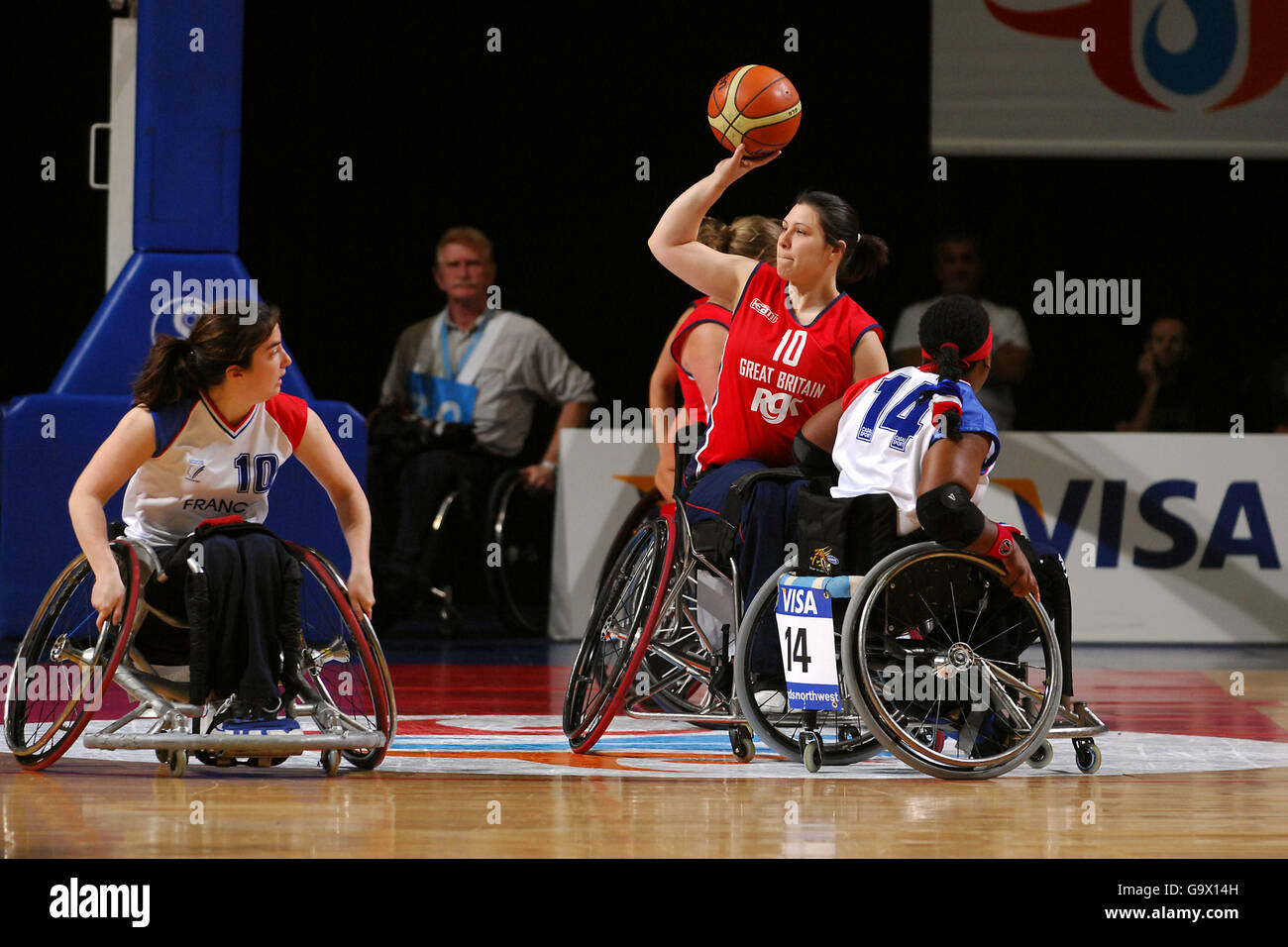Wheelchair Basketball VISA Paralympic World Cup 2007 Manchester. Great Britain's Sally Wager