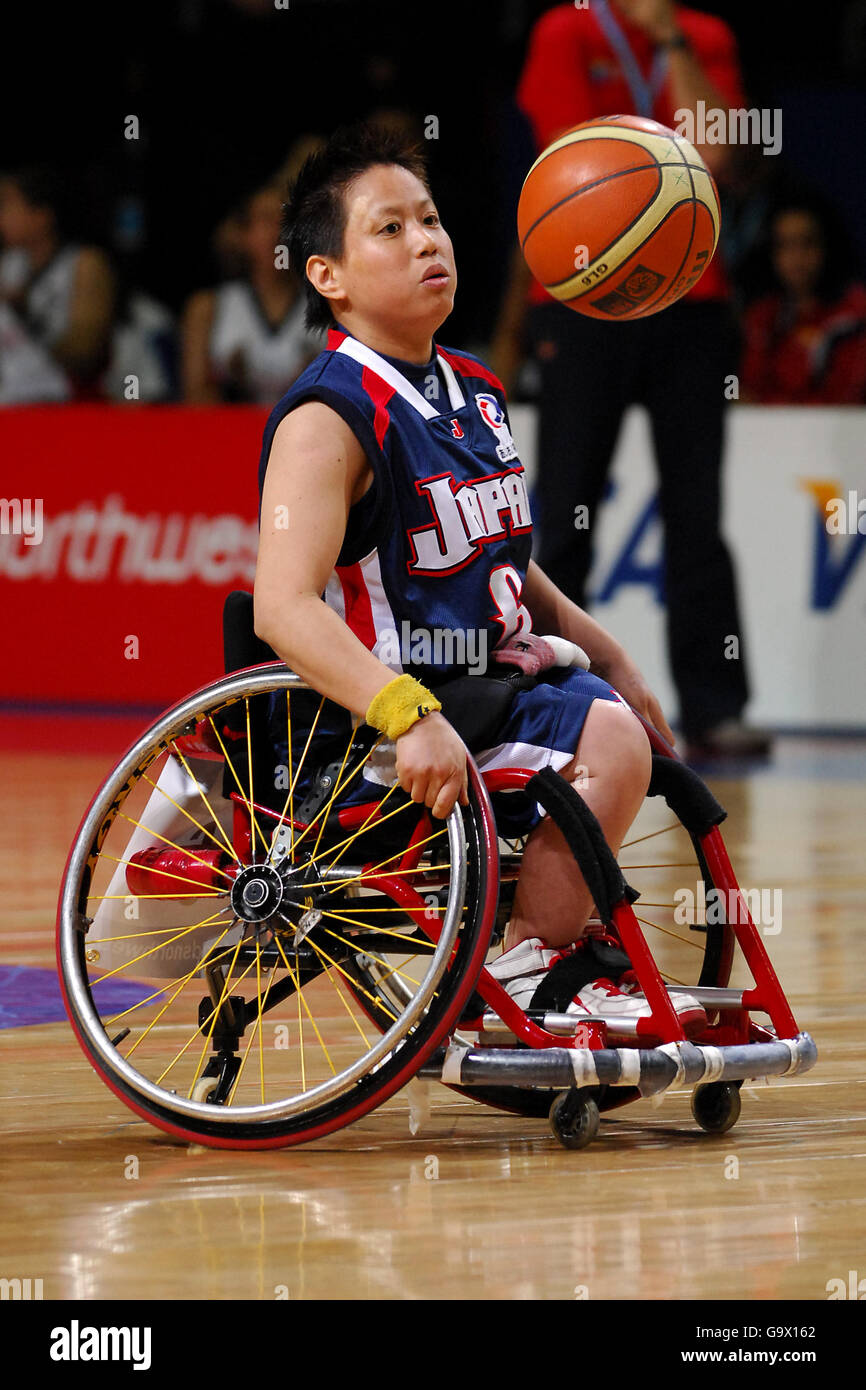 Wheelchair Basketball - VISA Paralympic World Cup 2007 - Manchester. Miki Uramoto, Japan Stock Photo