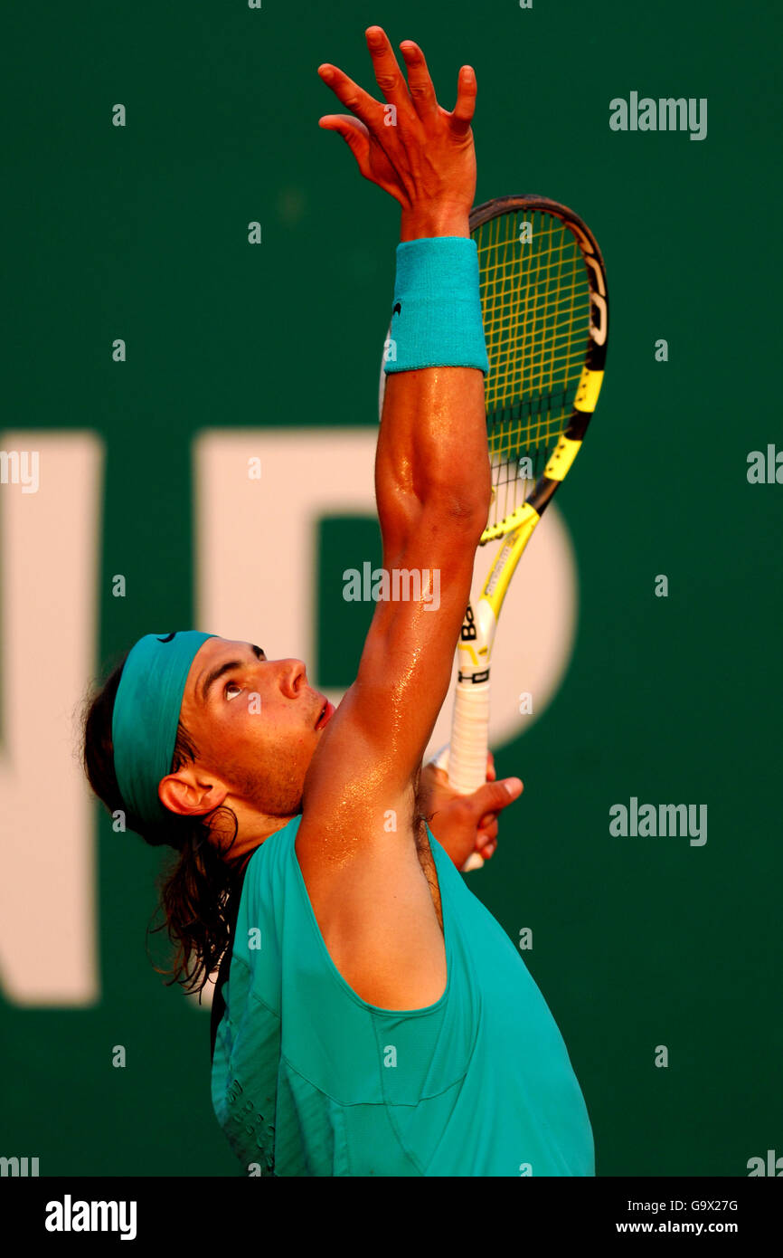 tennis - ATP Masters Series - Quarter Final - Rafael Nadal v Philipp Kohlschreiber - Monte Carlo. Rafael Nadel, Spain Stock Photo