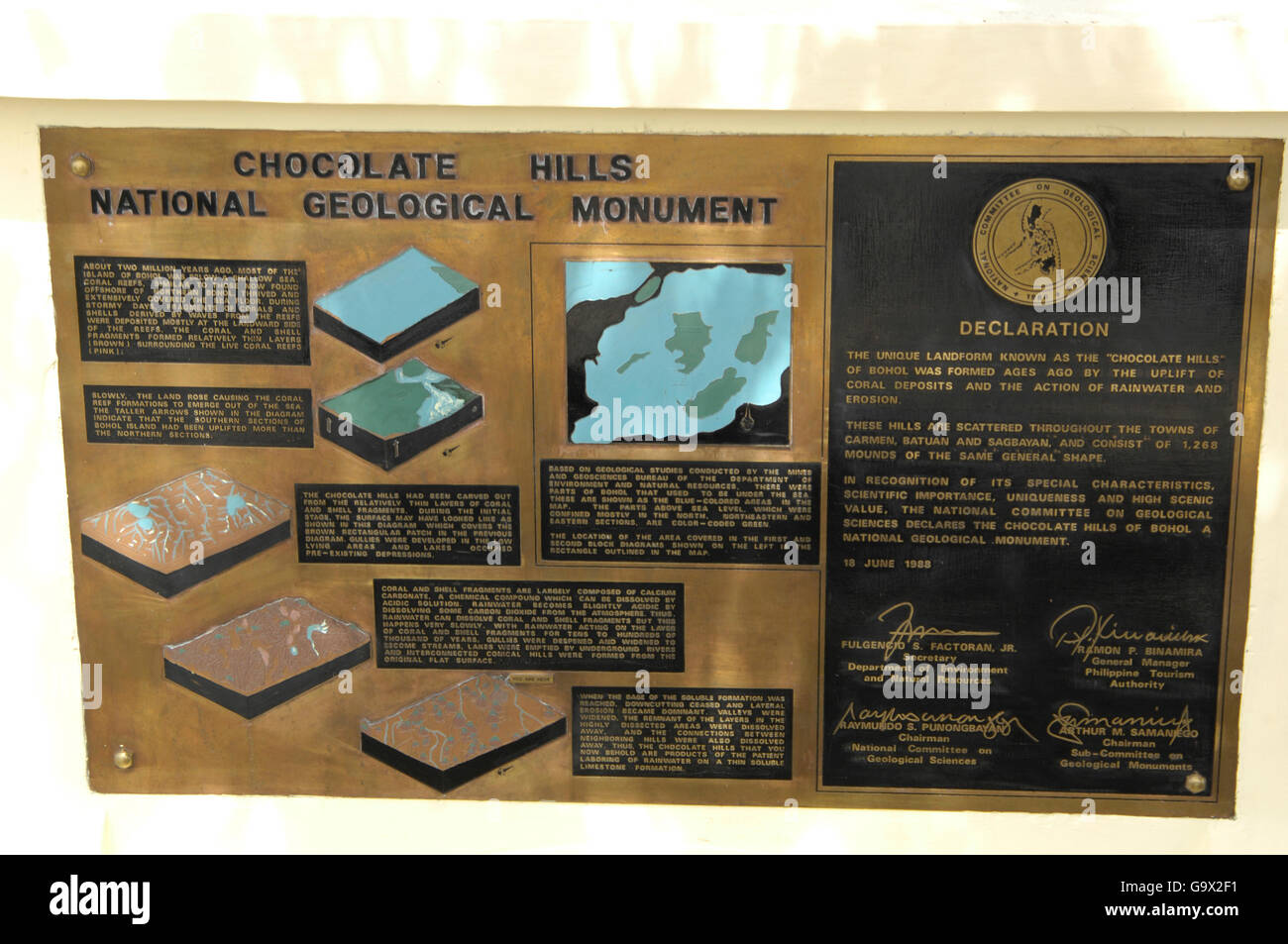 information on the Chocolate hills, Bohol, Visayas, Philippines, Asia / Bohol Stock Photo