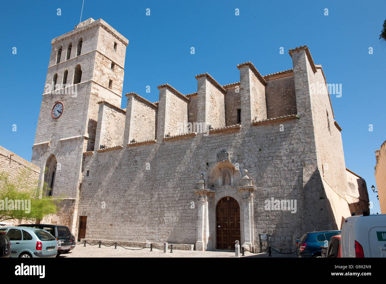 Dalt Vila, cathedral, Eivissa, Ibiza, balearic islands, Spain, Europe/ Ibiza Stock Photo