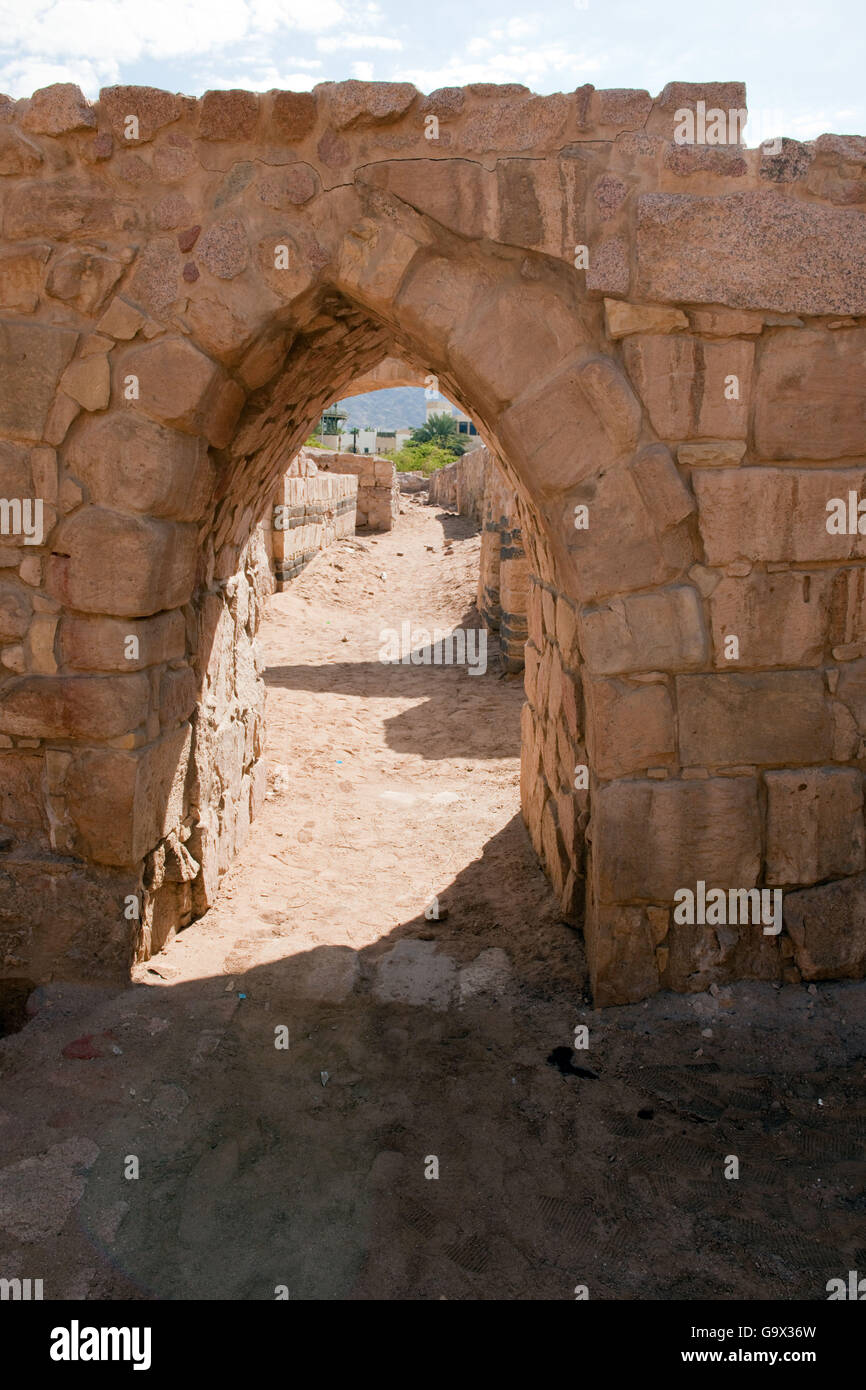 excavated historic site of islamic city of Ayla, Aqaba, Jordan / Akaba Stock Photo