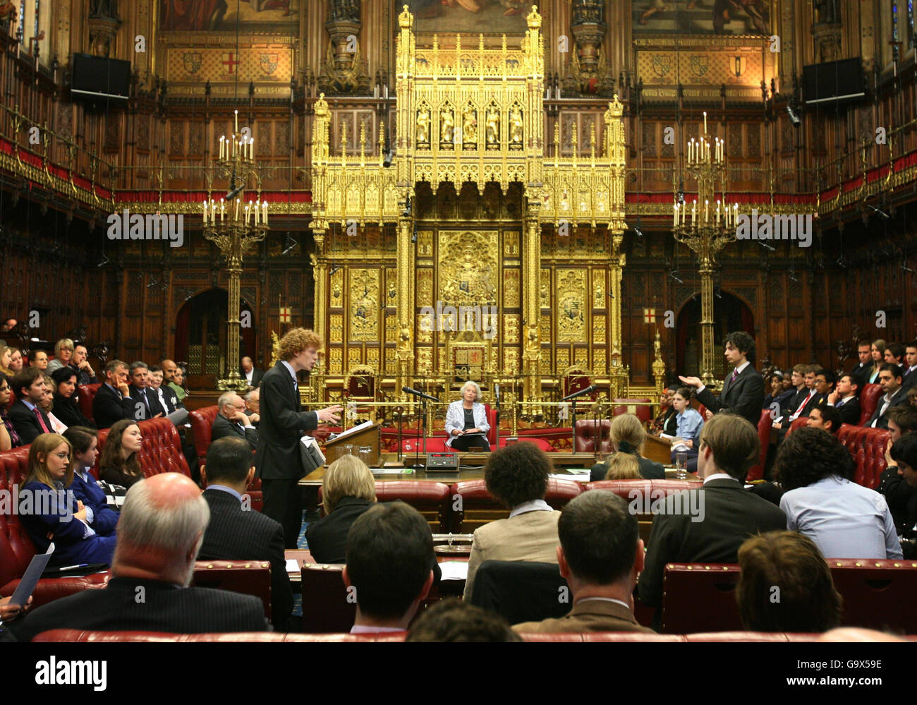 Students debate Lords reform Stock Photo