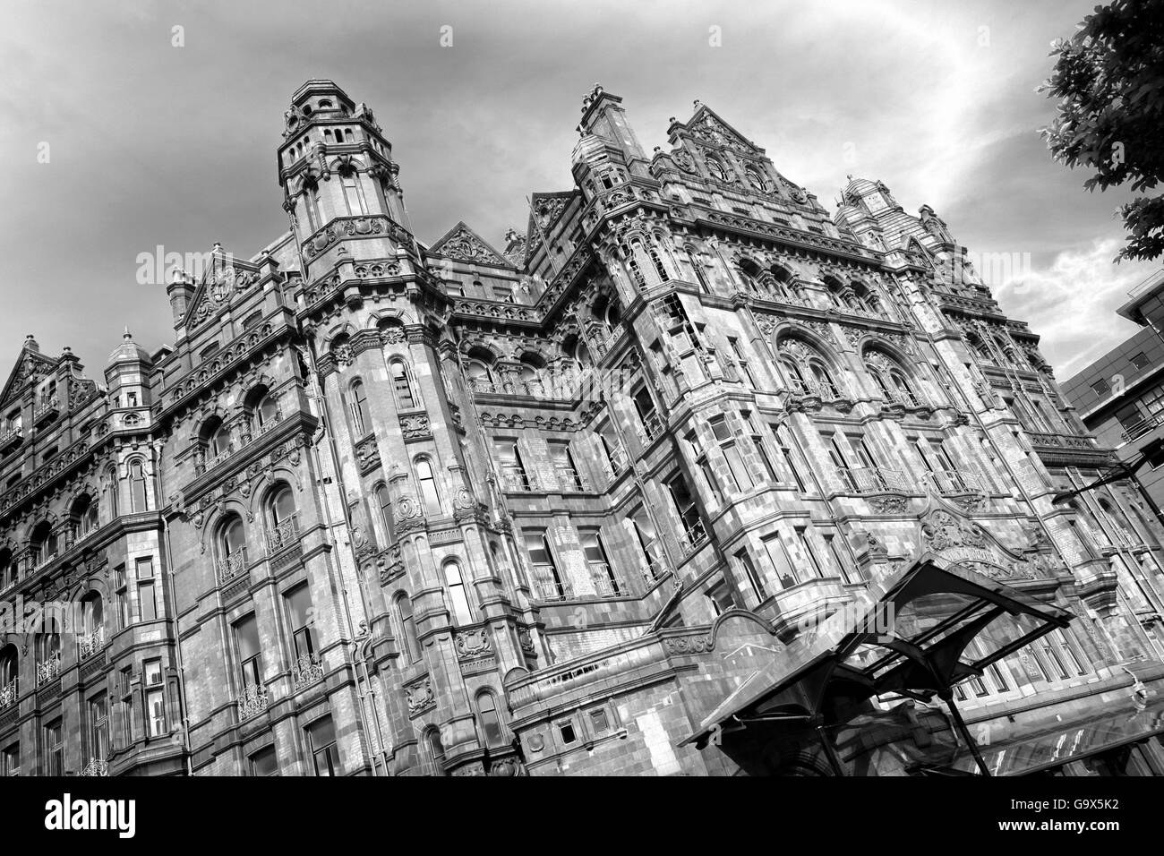 The Midland Hotel, Manchester with a solarize effect Stock Photo - Alamy