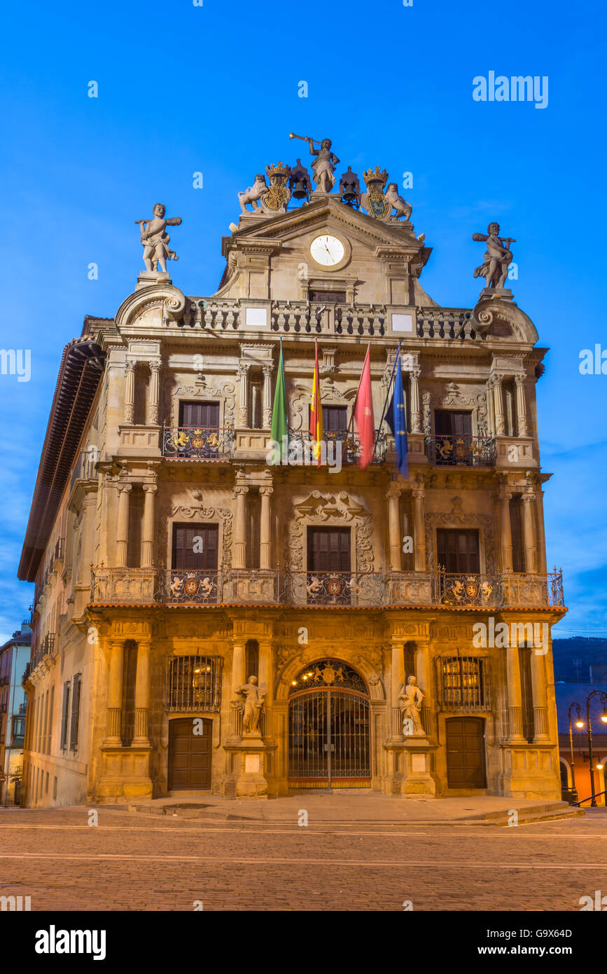 Pamplona CIty Hall, Spain Stock Photo