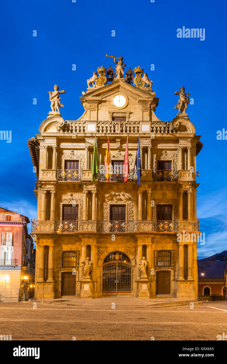 Pamplona CIty Hall, Spain Stock Photo - Alamy