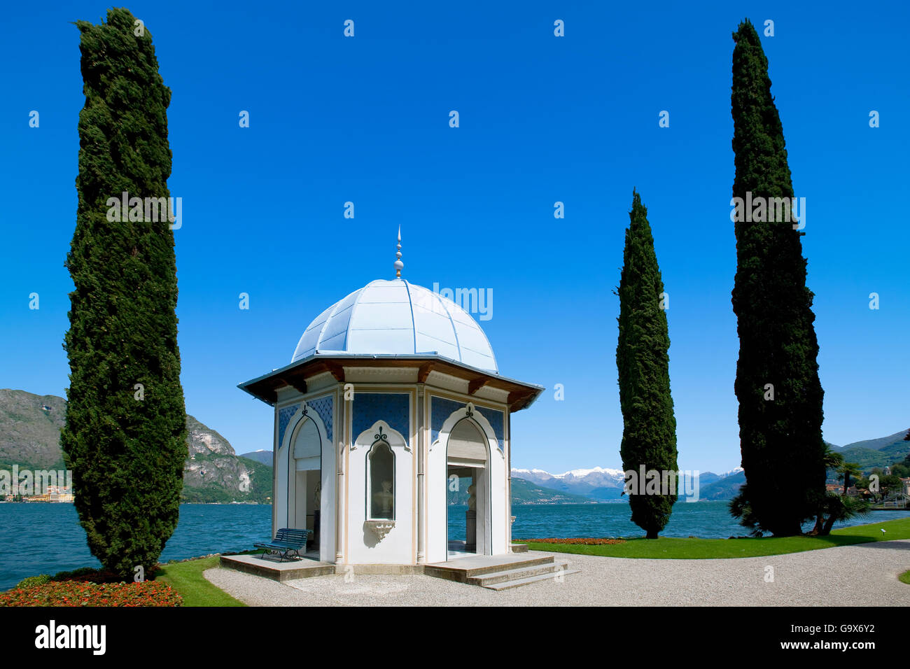 Garden of the villa Melzi near Bellagio on Lake Como Stock Photo