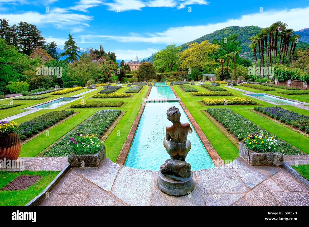 Gardens of the villa Toronto in Lake Maggiore Stock Photo
