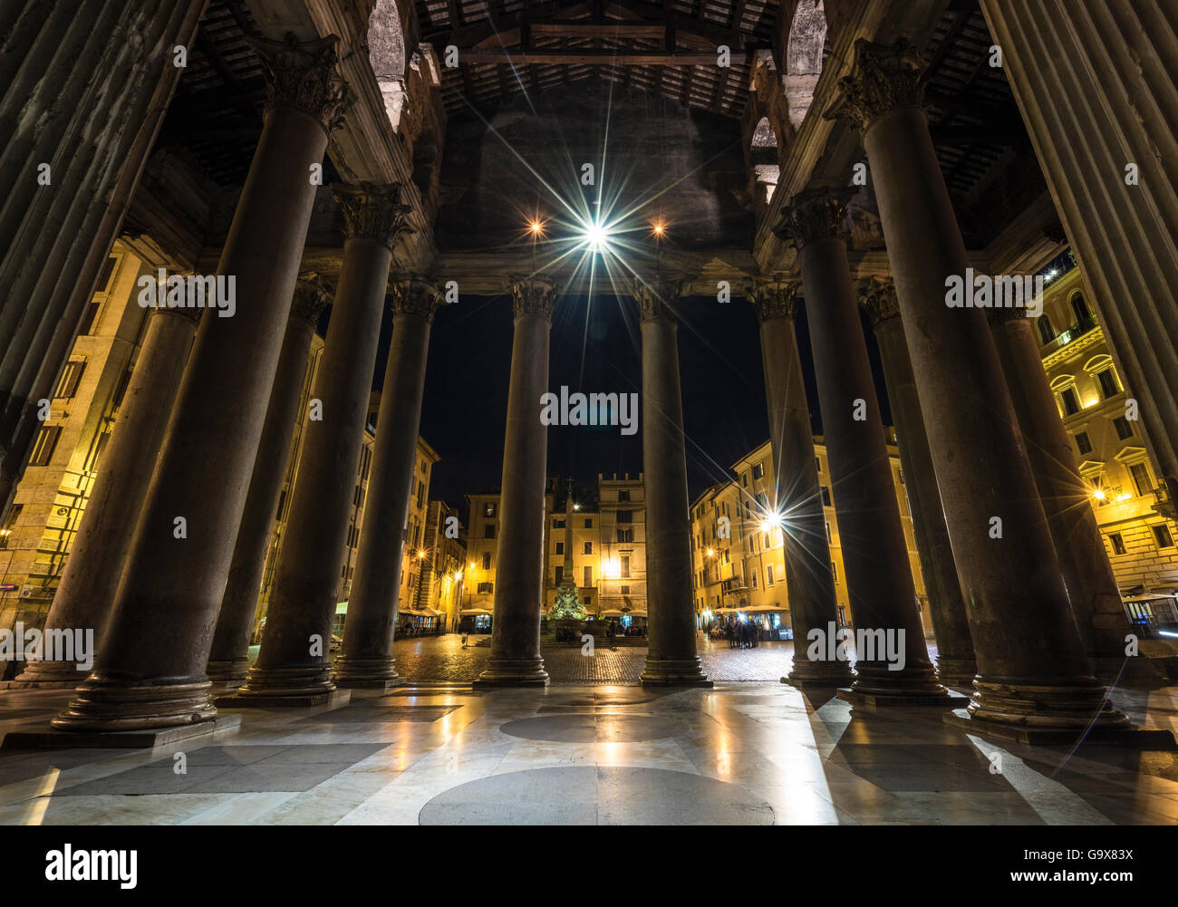 Rome, Lazio, Italy. The Pantheon at night Stock Photo