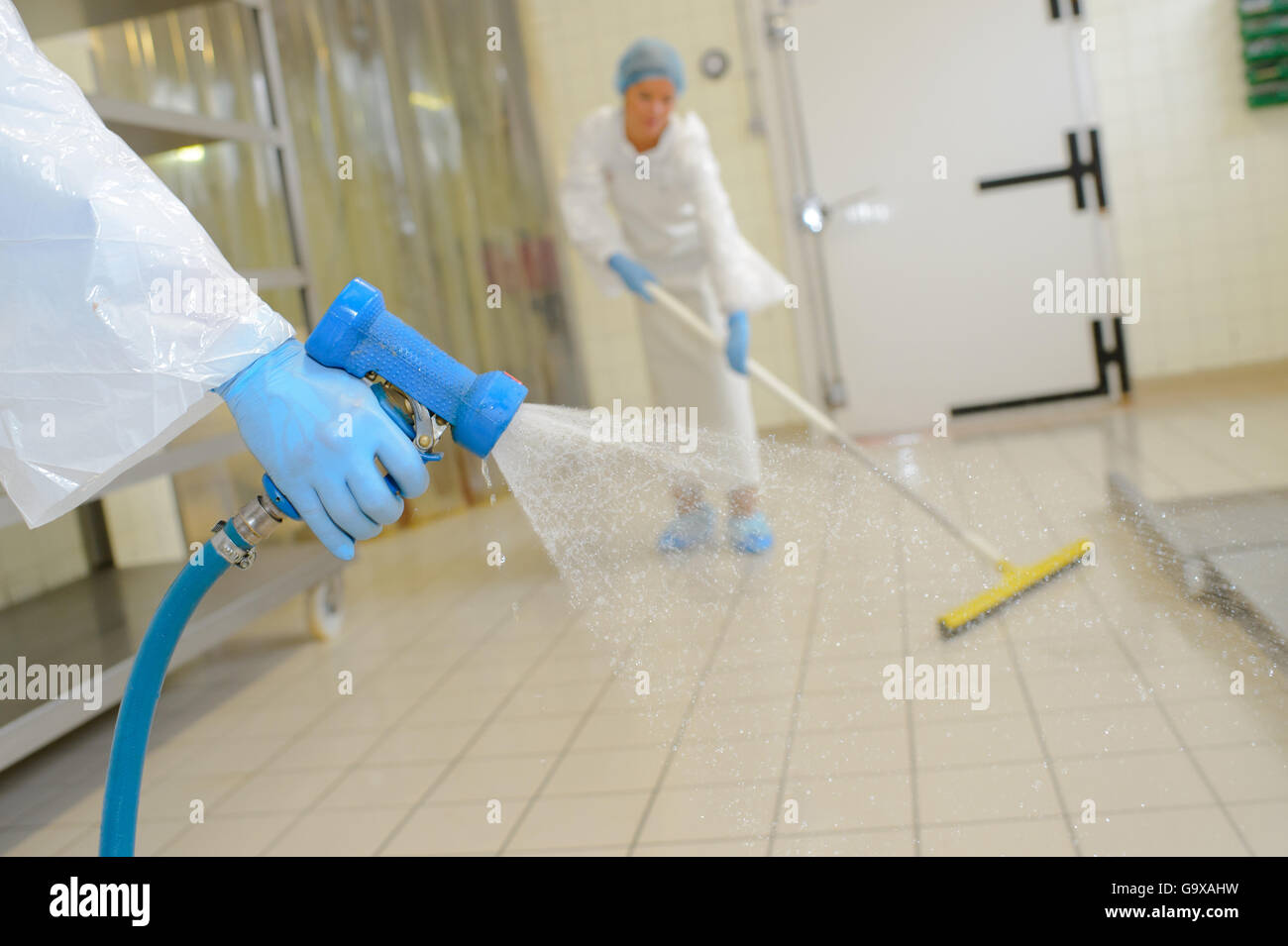 cleaning the area Stock Photo Alamy