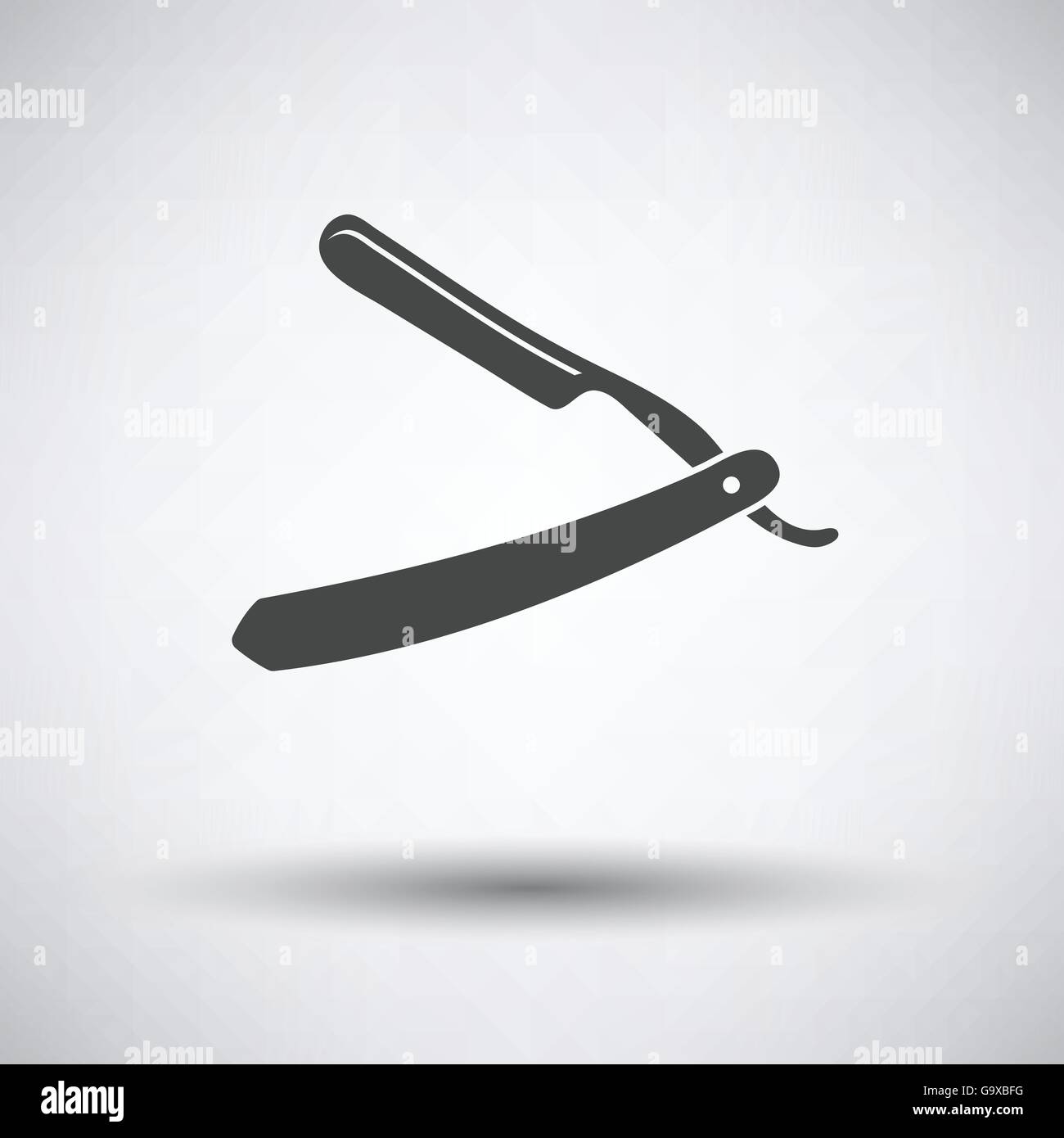 Razor icon on gray background, round shadow. Vector illustration Stock ...