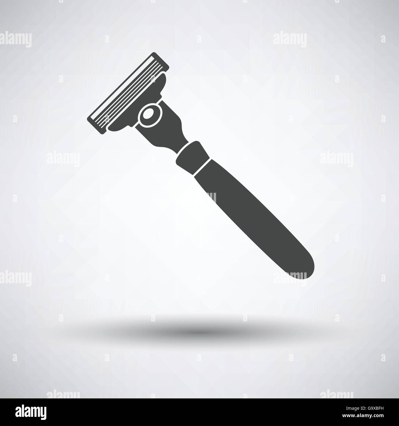 Safety razor icon on gray background, round shadow. Vector illustration ...