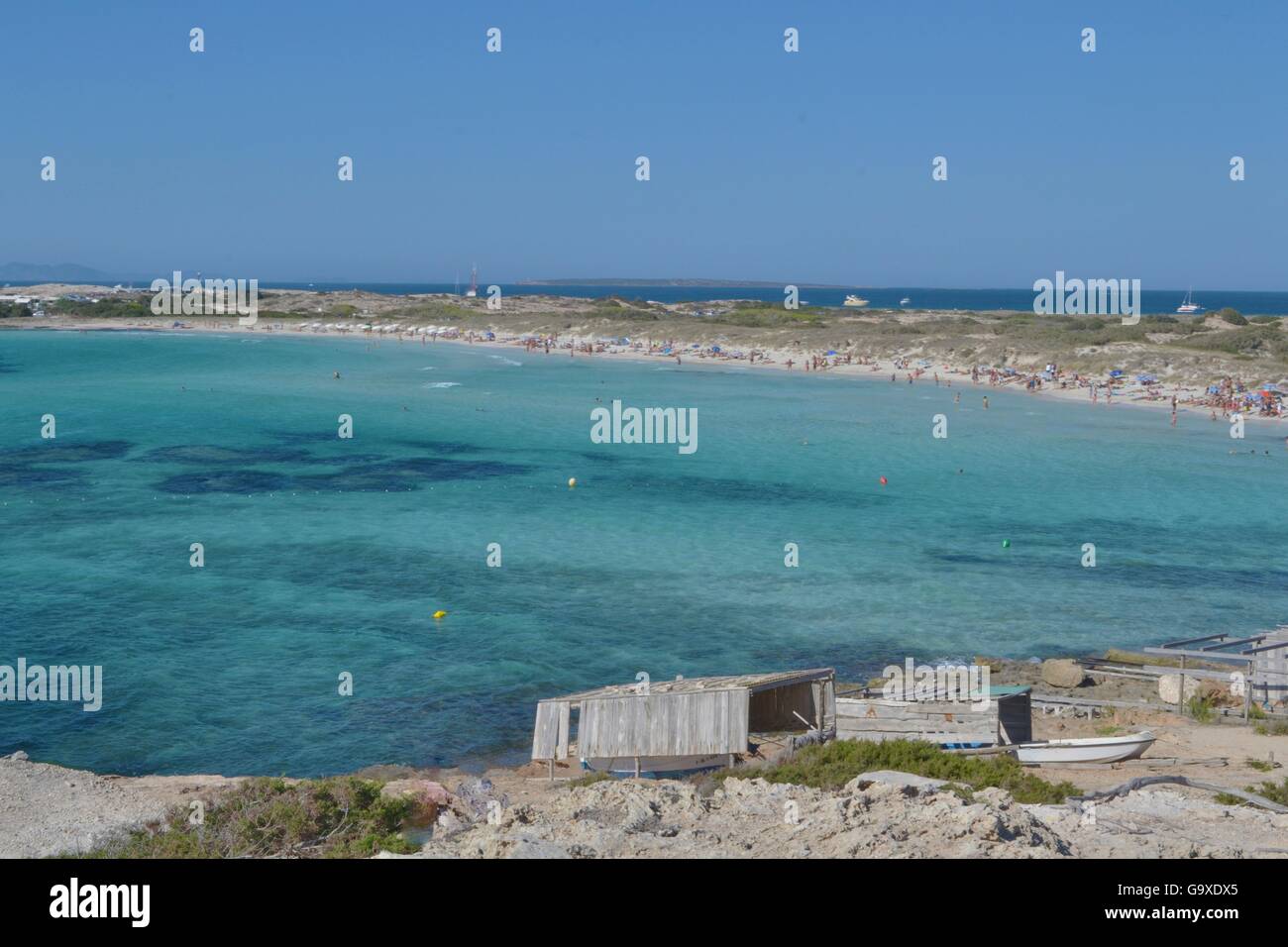 Isole Baleari, Formentera, spiaggia ses illetes Stock Photo