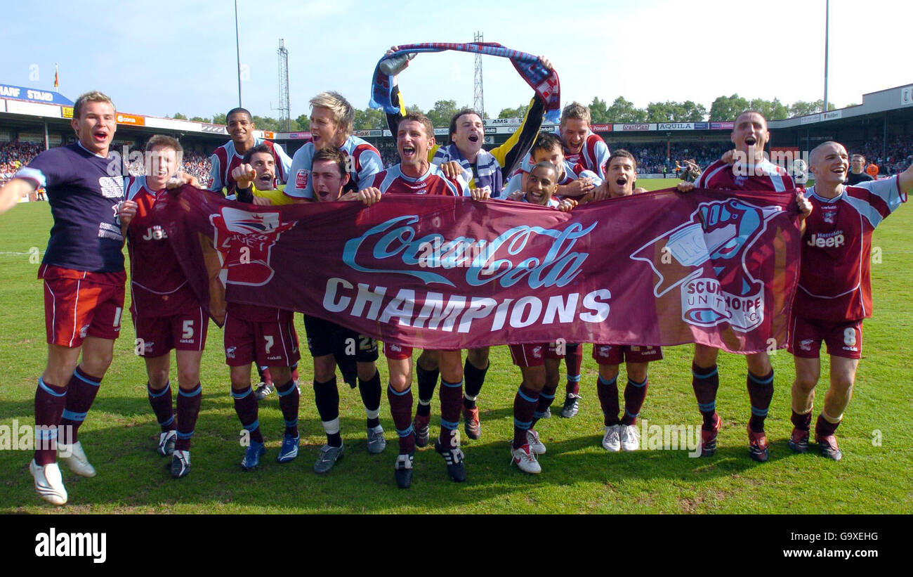 Football players celebrate success hires stock photography and images