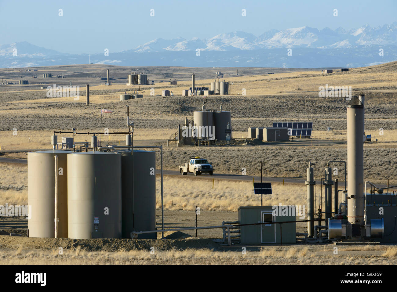 Jonah natural gas field south of Pinedale, Wyoming. Stock Photo