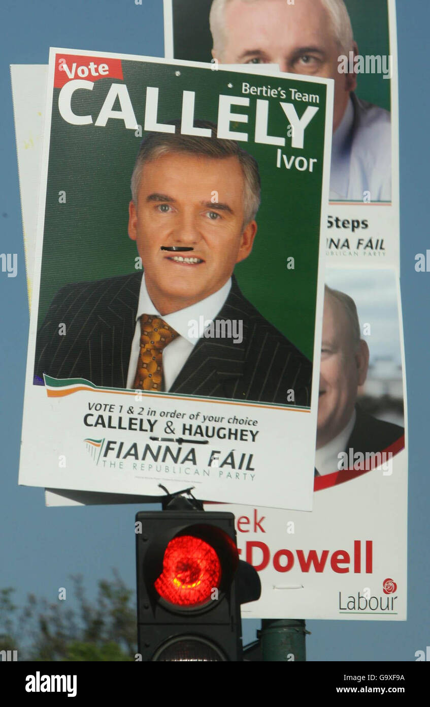 A general view of an election poster for Ivor Callely.. A general view of an election poster for Ivor Callely. Stock Photo