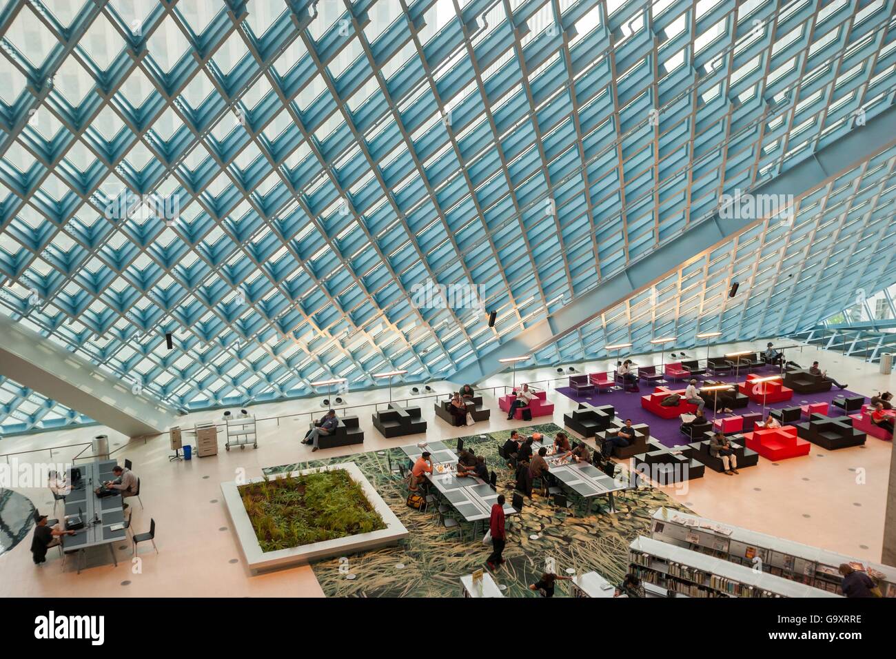 Seattle Public Library Interior Architecture Stock Photos