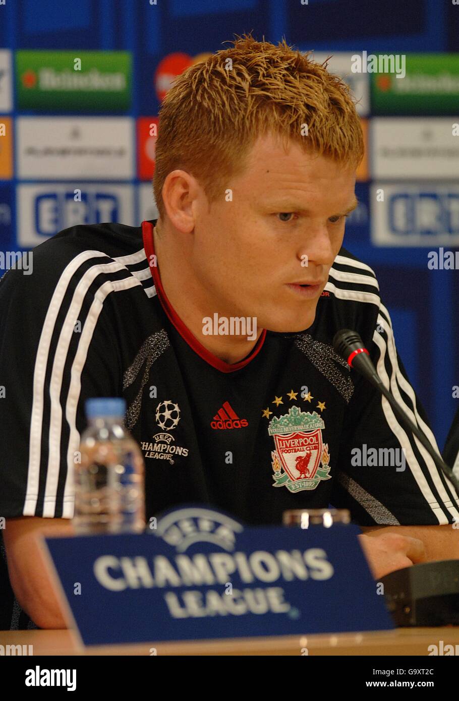 Liverpool's John Arne Riise during a press conference at the Olympic ...