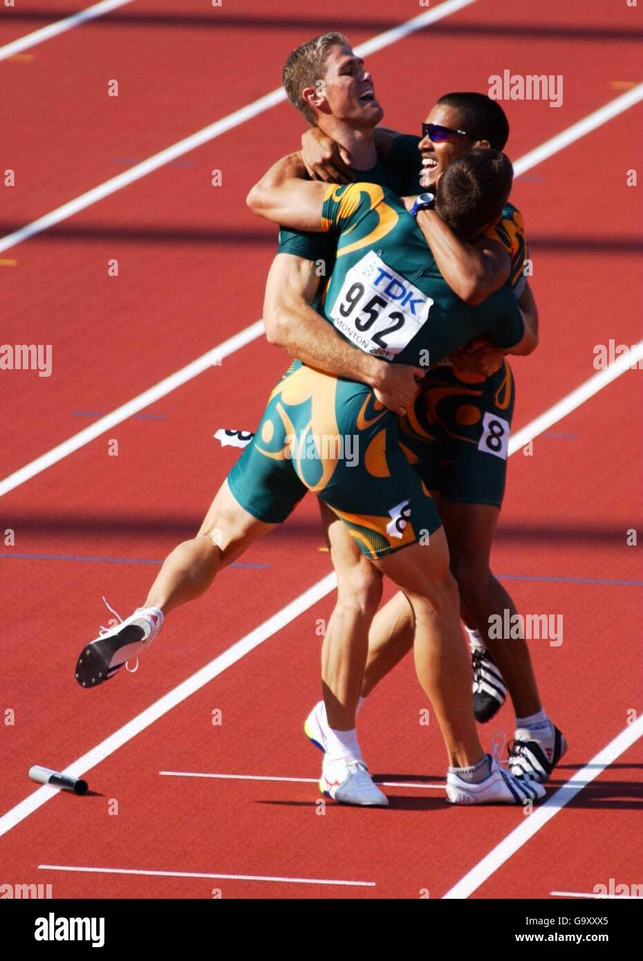 The South African team celebrate their Silver Medal in the final of the