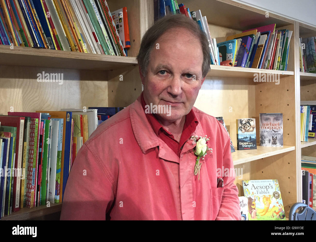 War Horse writer Michael Morpurgo at the launch of a major exhibition of his work in Newcastle, where he said the dreadful losses of the Battle of the Somme are a reminder of what can go wrong in a divided Europe. Stock Photo