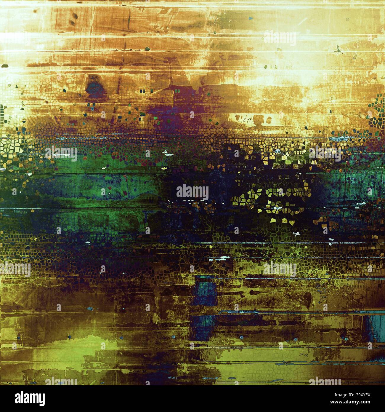 Background with dirty grunge texture, vintage style elements and ...