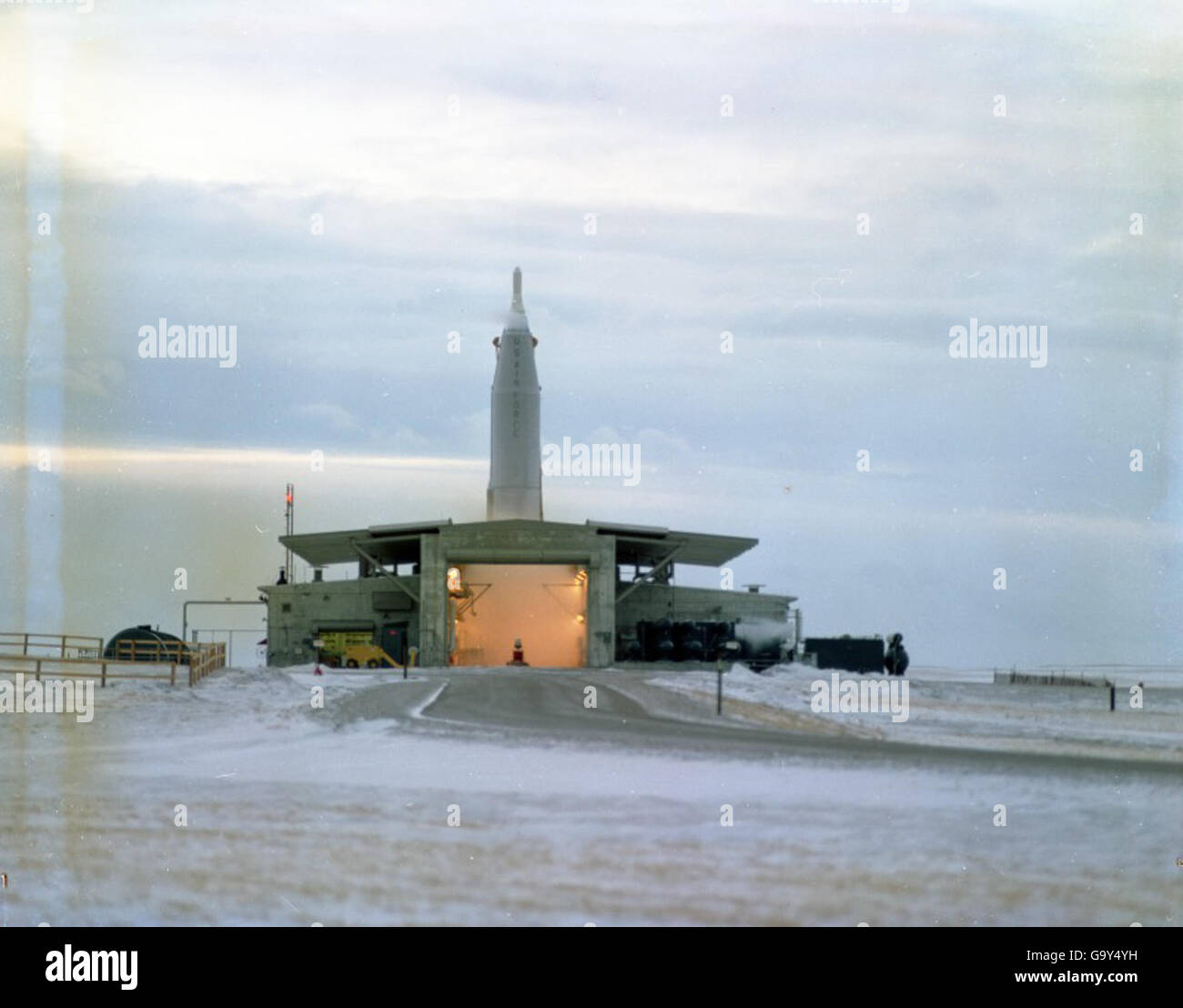 This image from the Atlas Negative Collection shows a test launch of an ...