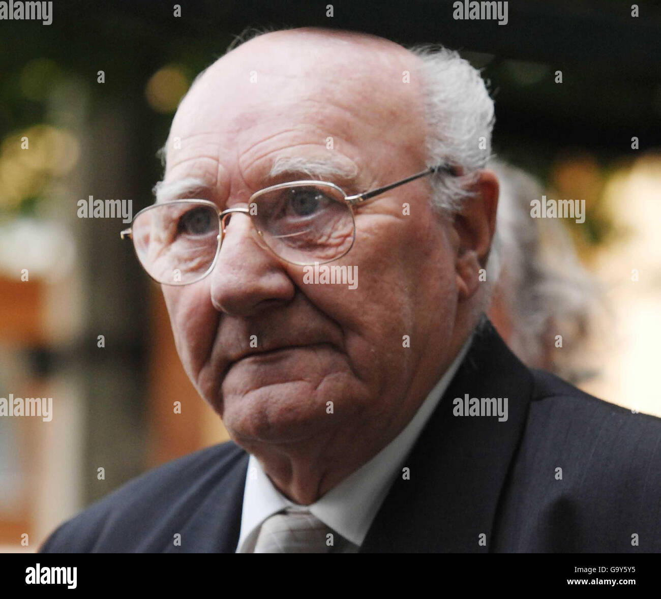 Royal British Legion official Edward Portlock arrives at Gloucester Crown Court, where he was jailed for two months after failing to pay back the money gained from stealing war medals and cheating veterans out of a D-Day trip to Normandy. Stock Photo