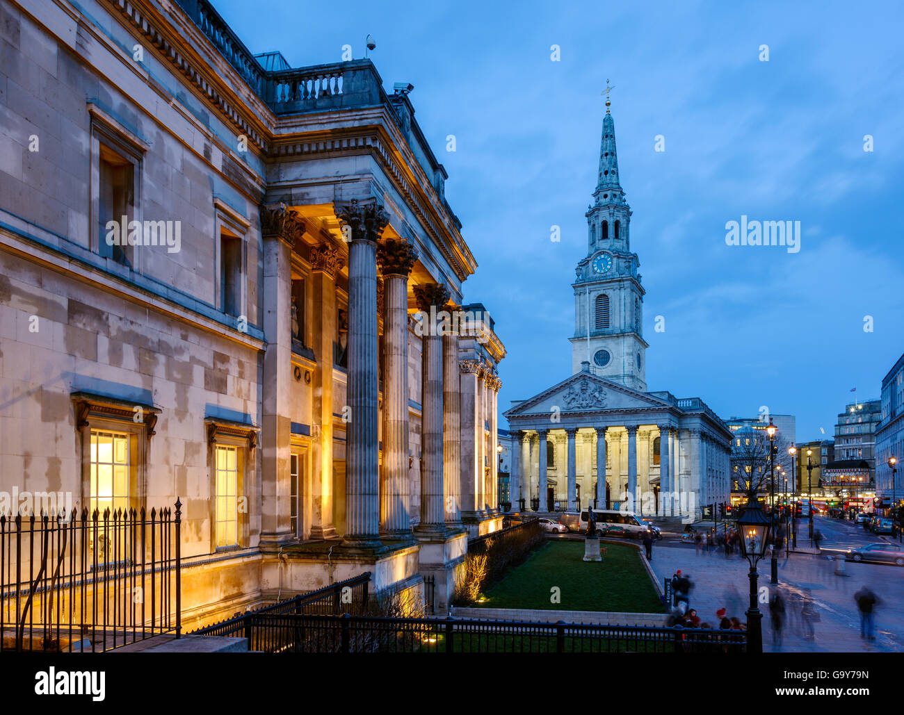 The National Portrait Gallery (NPG) is an art gallery in London at St Martin's Place, off Trafalgar Square. Stock Photo