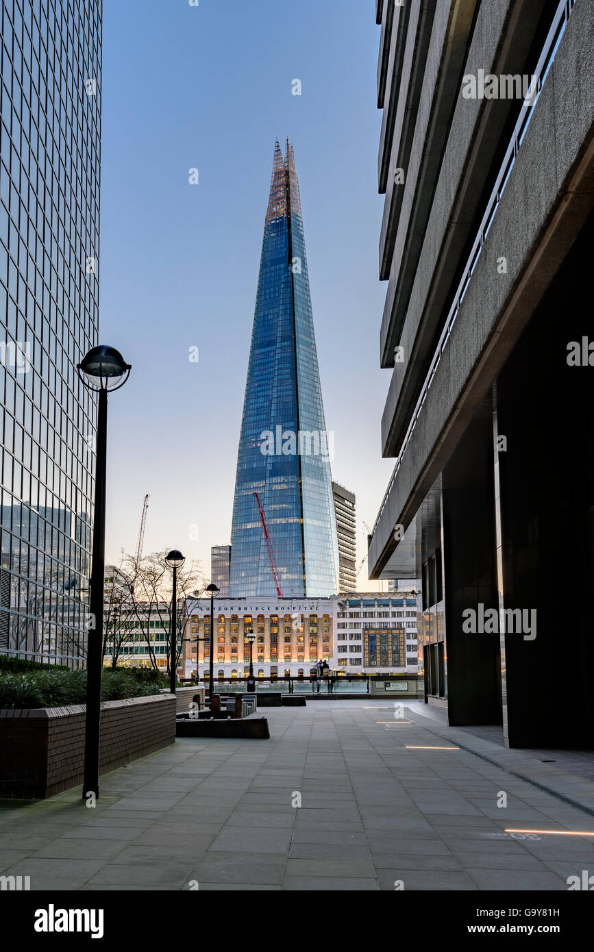The Shard is the tallest building and also the second-tallest free-standing structure in the United  Kingdom. Stock Photo