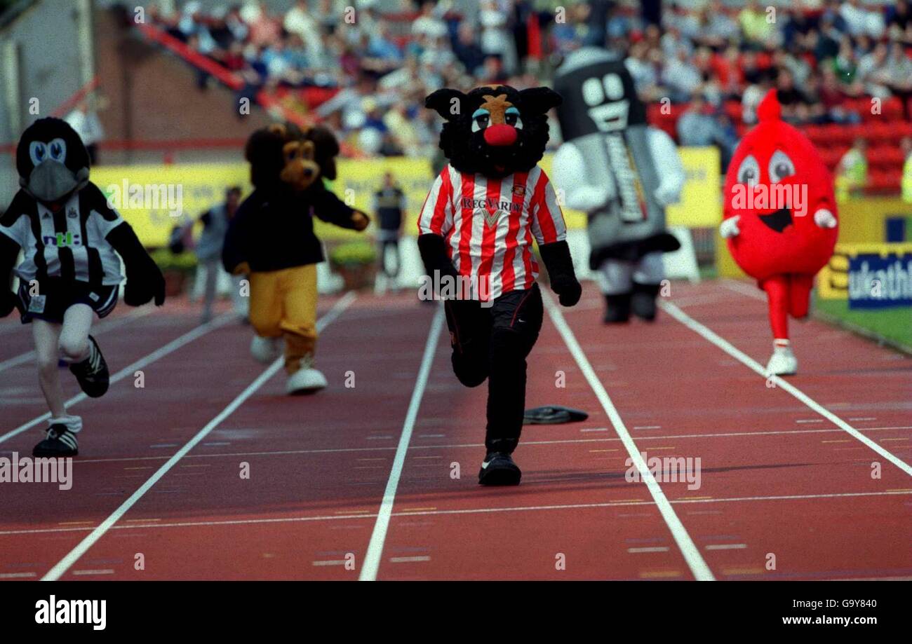 Samson the Sunderland Mascot finishes the mascot race Stock Photo - Alamy