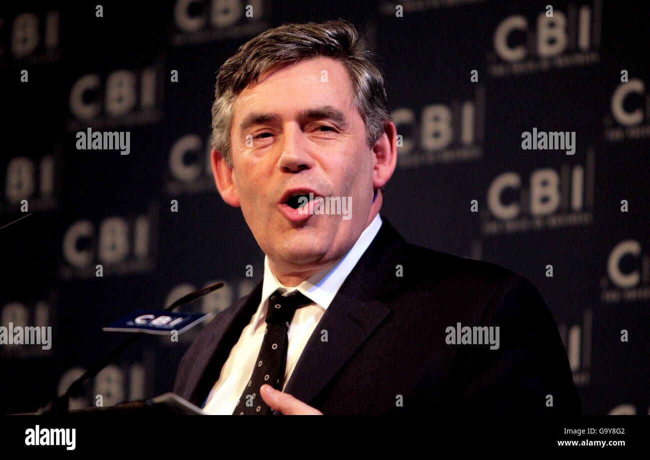 Gordon Brown attends CBI dinner Stock Photo - Alamy