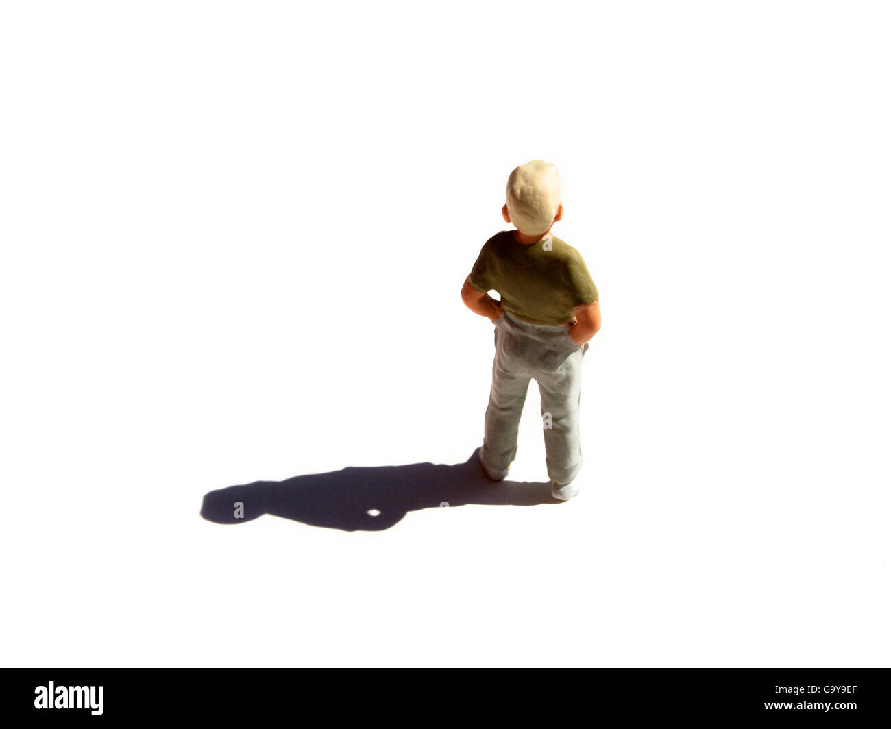 Miniature figurine of a boy Stock Photo