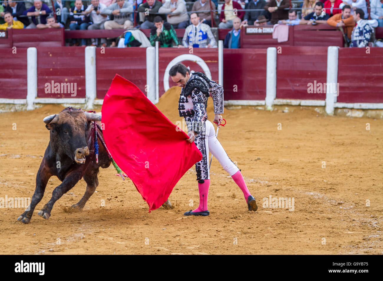 The Spanish Bullfighter Daniel Luque Bullfighting With The Crutch